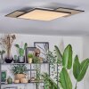 Barullu Deckenpanel LED Holzoptik, Schwarz, Weiß, 1-flammig