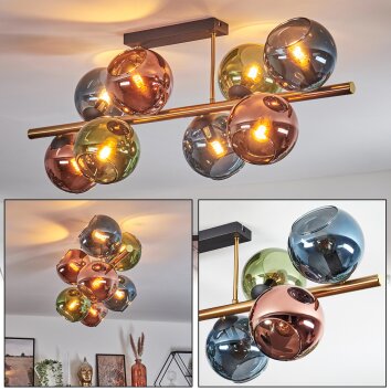 Koyoto Deckenleuchte Glas 15 cm Gold, Schwarz, 8-flammig