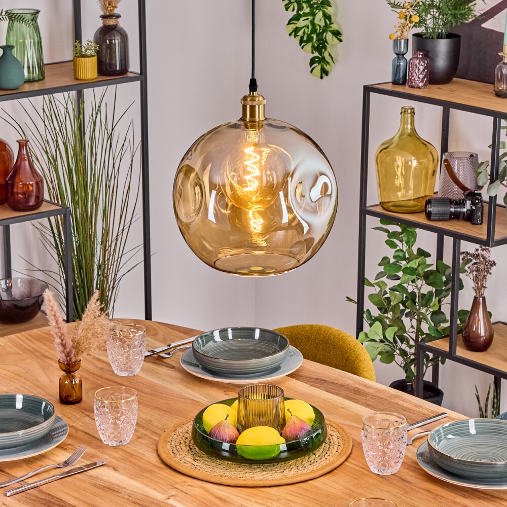 Ripoll Hängeleuchte Glas 30 cm Gold, 1-flammig main product photo