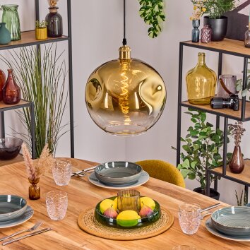 Ripoll Hängeleuchte Glas 30 cm Gold, 1-flammig