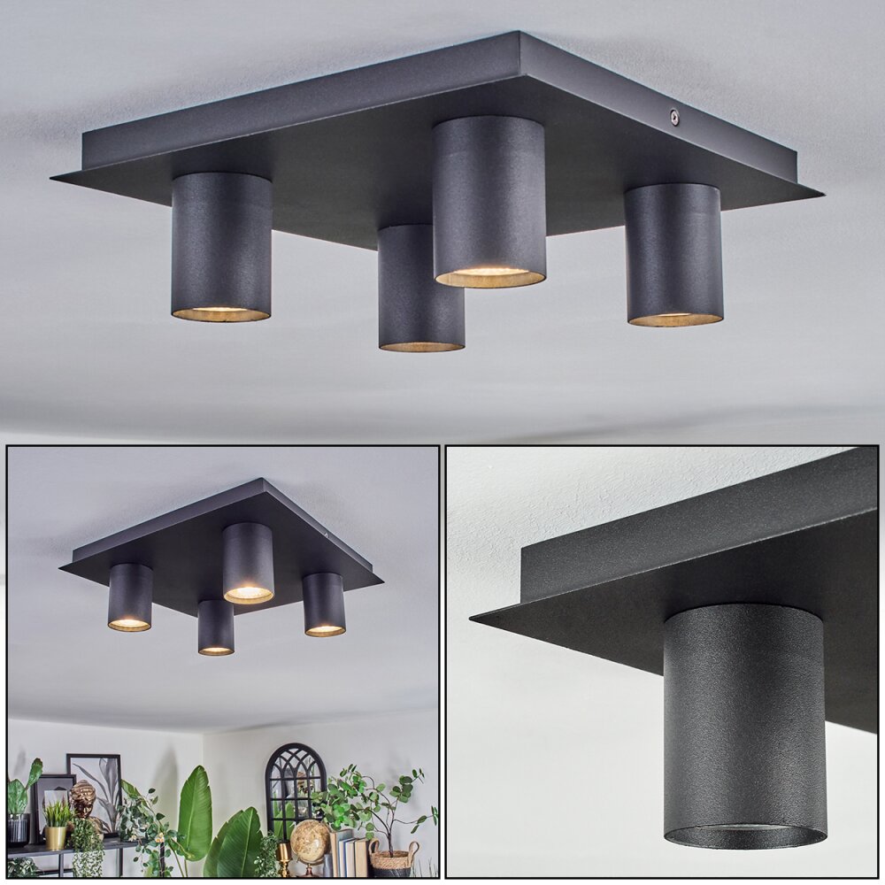 Udena Deckenleuchte LED Schwarz, 4-flammig main product photo