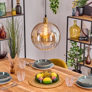 Koyoto Hängeleuchte Glas 30 cm Gold, 1-flammig