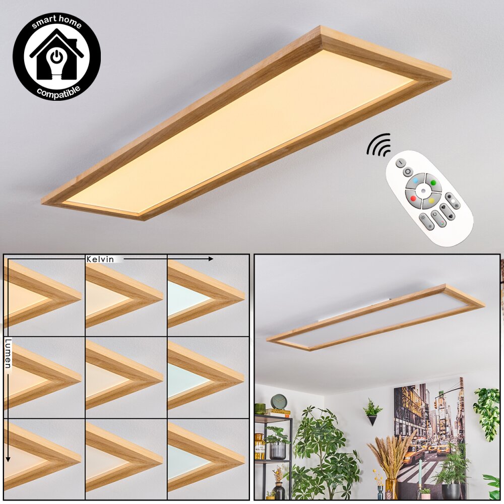Belan Deckenpanel LED Naturfarben, Weiß, 1-flammig, Fernbedienung main product photo