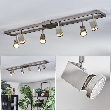 Danil Deckenleuchte LED Nickel-Matt, 6-flammig