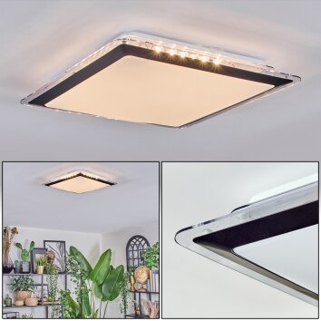 Castasegna Deckenpanel LED Schwarz, Weiß, 1-flammig