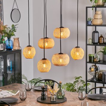 Bauro Hängeleuchte Glas 15 cm, 20 cm Naturfarben, 6-flammig