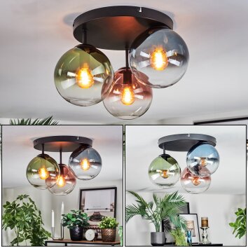 Gastor Deckenleuchte Glas 15 cm Blau, Grün, Klar, Kupferfarben, 3-flammig