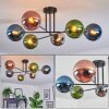 Gastor Deckenleuchte Glas 15 cm Blau, Chrom, Grün, Kupferfarben, Rauchfarben, 6-flammig