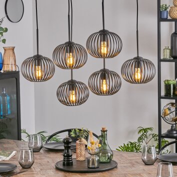 Oravi Hängeleuchte Schwarz, 6-flammig