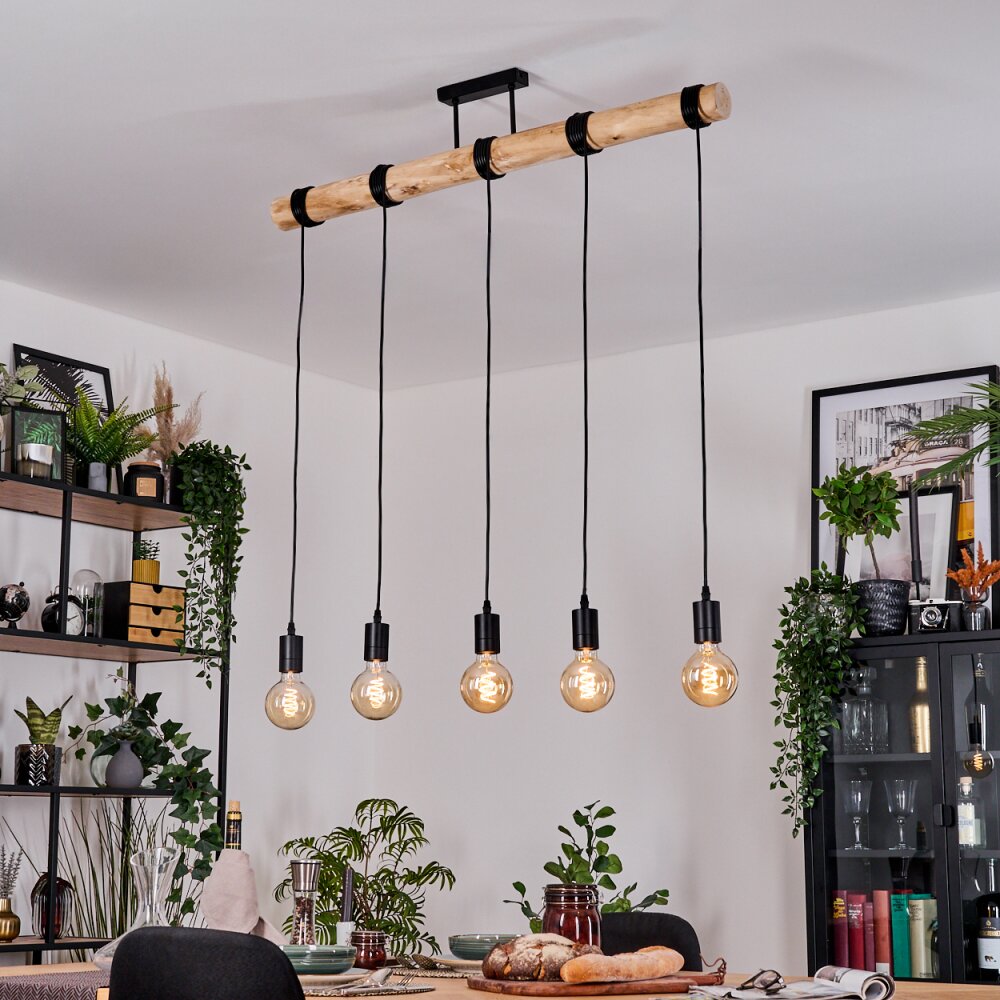 Soungou Hängeleuchte Naturfarben, Schwarz, 5-flammig main product photo