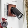 Dalan Wandleuchte LED Naturfarben, Schwarz, 1-flammig