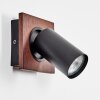 Dalan Wandleuchte LED Naturfarben, Schwarz, 1-flammig