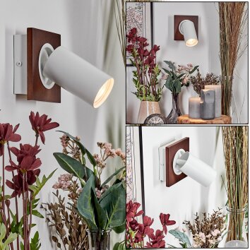 Dalan Wandleuchte LED Naturfarben, Weiß, 1-flammig