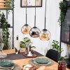 Koyoto Hängeleuchte Glas 15 cm Naturfarben, Schwarz, 3-flammig