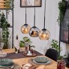 Koyoto Hängeleuchte Glas 15 cm Naturfarben, Schwarz, 3-flammig