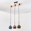 Koyoto Hängeleuchte Glas 15 cm Naturfarben, Schwarz, 3-flammig