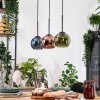 Koyoto Hängeleuchte Glas 15 cm Naturfarben, Schwarz, 3-flammig