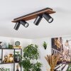 Dalan Deckenleuchte LED Naturfarben, Schwarz, 4-flammig