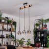 Koyoto Hängeleuchte Glas 15 cm Naturfarben, Schwarz, 3-flammig