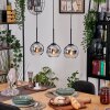 Koyoto Hängeleuchte Glas 15 cm Naturfarben, Schwarz, 3-flammig