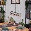 Koyoto Hängeleuchte Glas 15 cm Naturfarben, Schwarz, 3-flammig