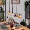 Koyoto Hängeleuchte Glas 15 cm Naturfarben, Schwarz, 4-flammig