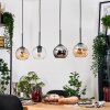 Koyoto Hängeleuchte Glas 15 cm Naturfarben, Schwarz, 4-flammig