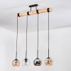 Koyoto Hängeleuchte Glas 15 cm Naturfarben, Schwarz, 4-flammig