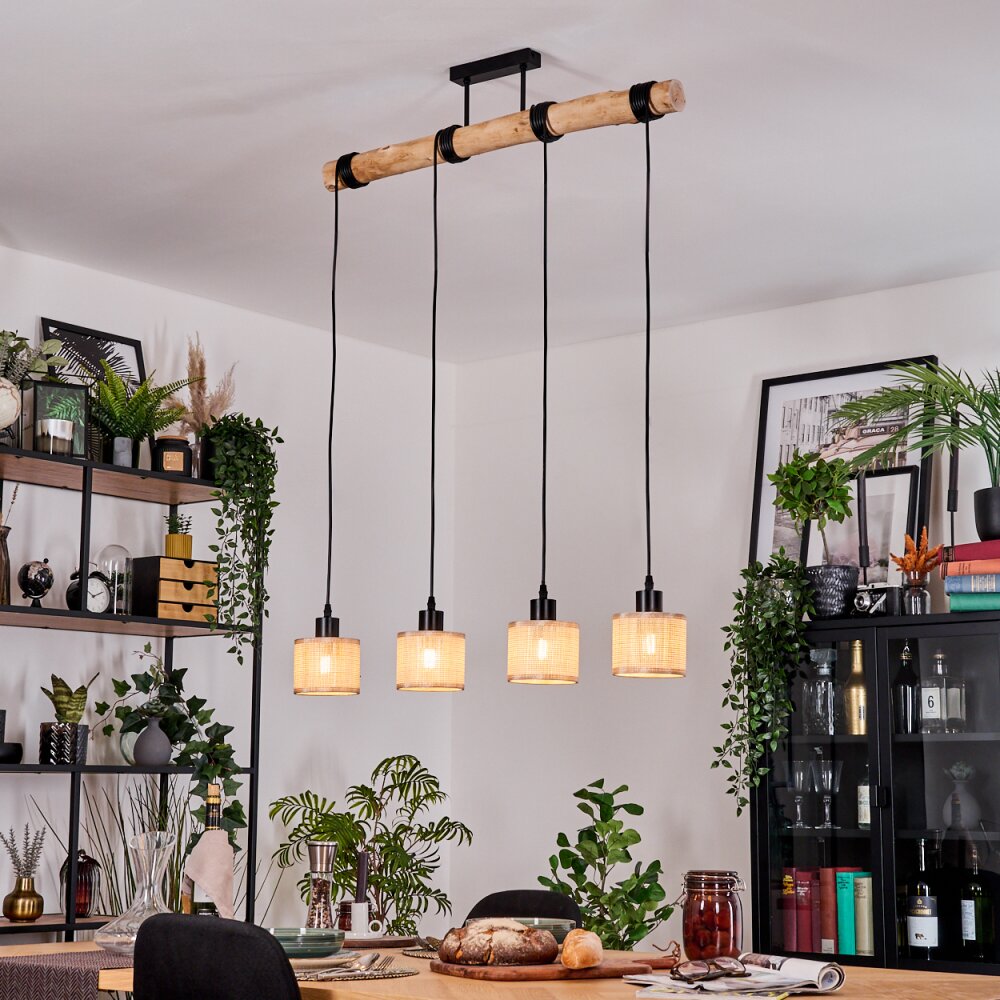 Sabadim Hängeleuchte Naturfarben, Schwarz, 4-flammig main product photo