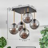Gastor Deckenleuchte Glas 15 cm Gold, Schwarz, 5-flammig