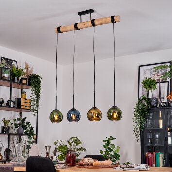 Koyoto Hängeleuchte Glas 15 cm Naturfarben, Schwarz, 4-flammig Koyoto Hängeleuchte Glas 15 cm Naturfarben, Schwarz, 4-flammig