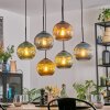 Koyoto Hängeleuchte Glas 20 cm Blau, Gold, Grün, Kupferfarben, 6-flammig
