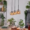 Koyoto Hängeleuchte Glas 15 cm Naturfarben, Schwarz, 3-flammig