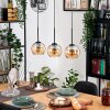 Koyoto Hängeleuchte Glas 15 cm Naturfarben, Schwarz, 3-flammig