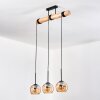 Koyoto Hängeleuchte Glas 15 cm Naturfarben, Schwarz, 3-flammig