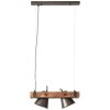 Brilliant Leuchten Plow Pendelleuchte Holz dunkel, Schwarz, 2-flammig
