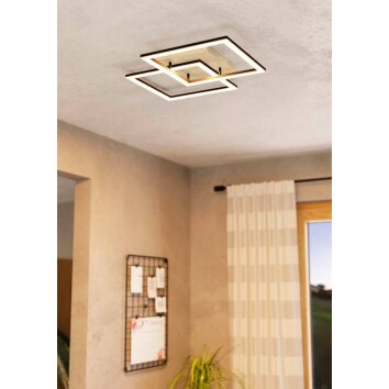Eglo Leuchten LOMALTAS-Z Deckenleuchte LED Braun, Schwarz, 4-flammig, Farbwechsler