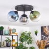 Gastor Deckenleuchte Glas 15 cm Blau, Chrom, Grün, Klar, Rauchfarben, 3-flammig