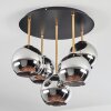 Koyoto Deckenleuchte Glas 15 cm Messing, Schwarz, 5-flammig