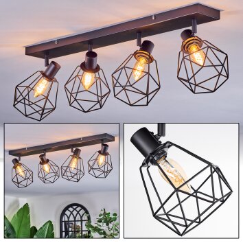 Yaak Deckenleuchte Schwarz, 4-flammig