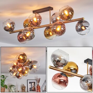 Koyoto Deckenleuchte Glas 15 cm Gold, Schwarz, 10-flammig