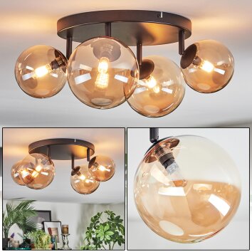 Chehalis Deckenleuchte Glas 12 cm, 15 cm Bernsteinfarben, 4-flammig Chehalis Deckenleuchte Glas 12 cm, 15 cm Bernsteinfarben, 4-flammig