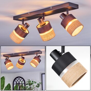 Fallhagen Deckenleuchte Schwarz, 3-flammig