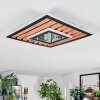 Meron Deckenleuchte LED Holzoptik, Schwarz, 1-flammig