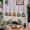 Koyoto Hängeleuchte Glas 15 cm Naturfarben, Schwarz, 5-flammig