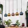 Koyoto Hängeleuchte Glas 15 cm Naturfarben, Schwarz, 5-flammig