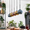 Koyoto Hängeleuchte Glas 15 cm Naturfarben, Schwarz, 5-flammig