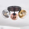 Ripoll Deckenleuchte Glas 15 cm Chrom, Gold, Klar, Kupferfarben, Rauchfarben, 3-flammig