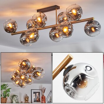 Ripoll Deckenleuchte Glas 15 cm Gold, Schwarz, 10-flammig