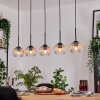 Koyoto Hängeleuchte Glas 15 cm Naturfarben, Schwarz, 5-flammig